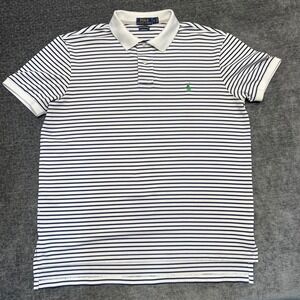 Polo Ralph Lauren Men's Striped Performance Polo Shirt Size L Navy White